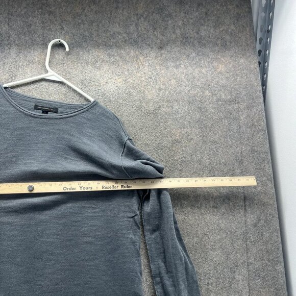 John Varvatos USA Sweater Mens Large Gray Cotton Linen Crewneck Knit Pullover - Picture 6 of 11